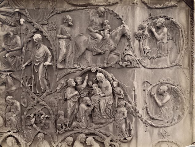 Armoni, Luigi — Maitani Lorenzo - sec. XIV - Adorazione dei Re Magi e fuga in Egitto; Profeti e angeli — particolare
